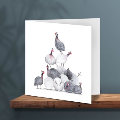 Greeting Card Guinea Fowl Mountain, Animal Cards, Funny Birthday Card, Blank Card, Moving Card, Just Like This Card, 13 x 13 cm, Guineafowl Hill