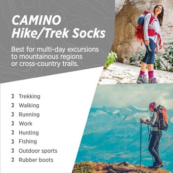 Chaussettes de randonnée Camino I | Chaussettes Alpaga Bambou & Mérinos pour homme & femme - NEON I ANDINA OUTDOORS 5