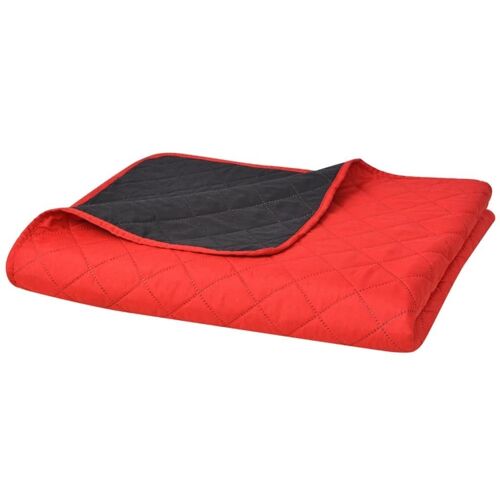 131553 Homestoreking Double-sided Quilted Bedspread Red and Bl