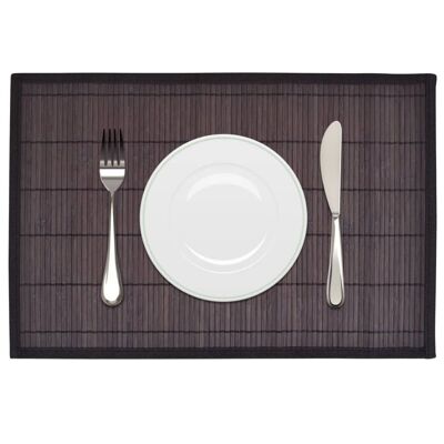 242110 6 tovagliette in bambù 30 x 45 cm marrone scuro