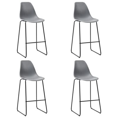 281504 Homestore King taburetes de bar 4 piezas plástico gris