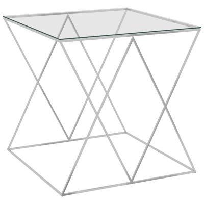 289018 Homestoreking Mesa de Centro Plata 55x55x55 cm Inoxidable