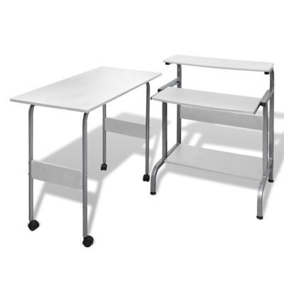 2-piece computer desk set (white)