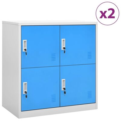 3095224 Homestoreking Locker Cabinets 2 pcs Light Gray and Blu