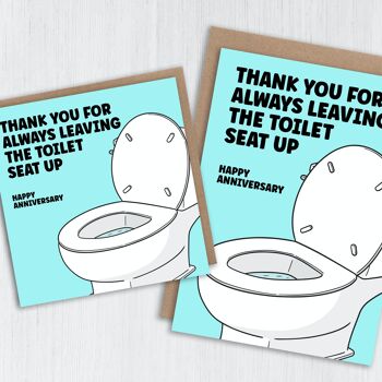 Merci d'avoir laissé la carte d'anniversaire du siège des toilettes relevée 1
