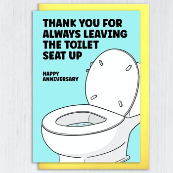 Merci d'avoir laissé la carte d'anniversaire du siège des toilettes relevée 3
