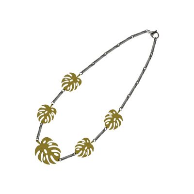 Collier Monstera en plexiglas