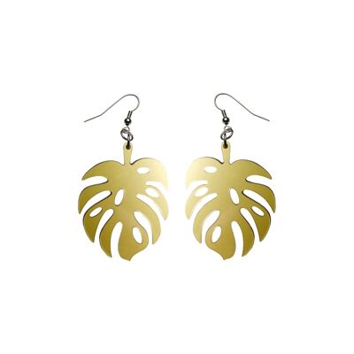 Monstera earrings in plexiglass