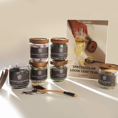 Cafe / Restaurant Loose Tea Starter Set (6 teas + 6 jars + 10 infuser glasses)