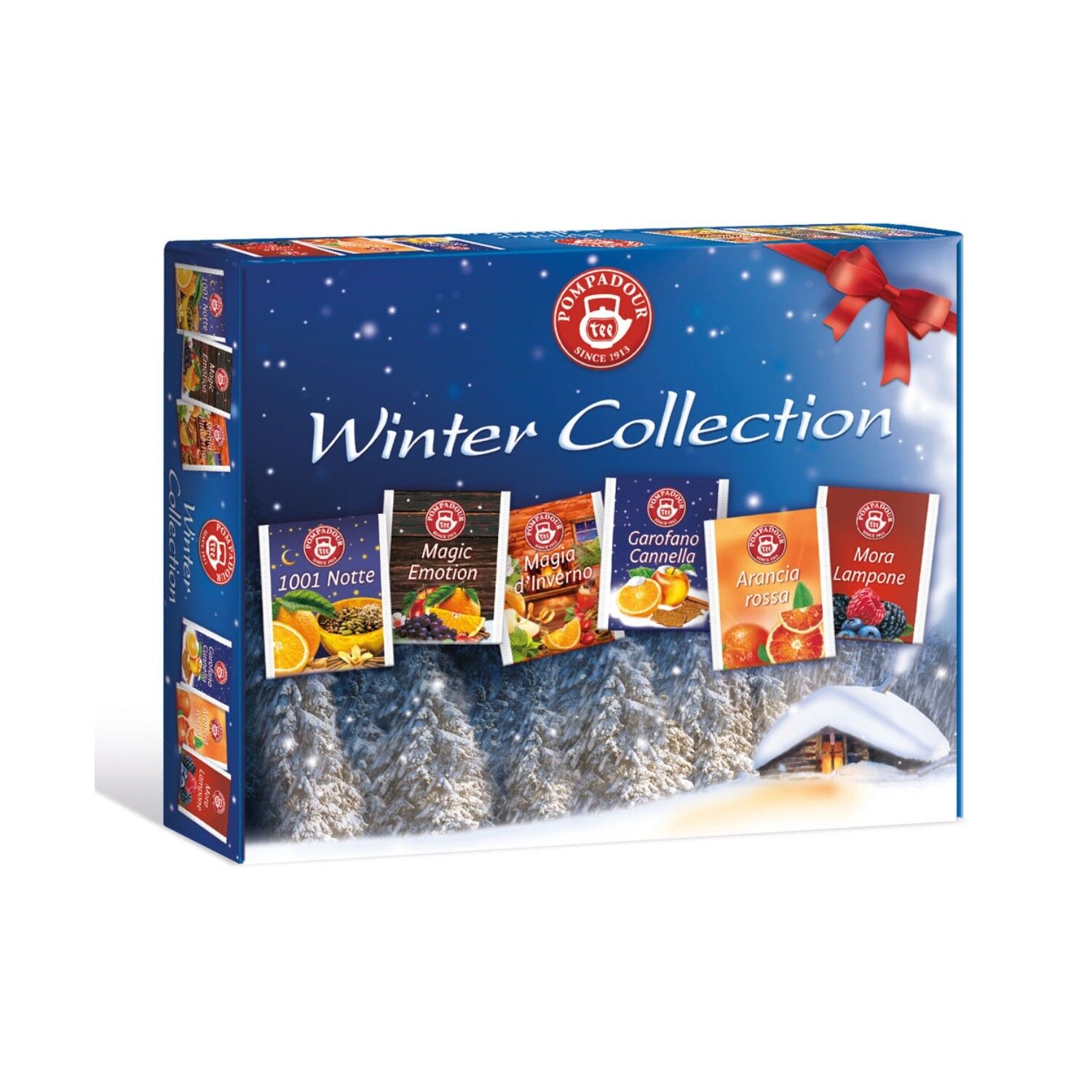 Tè Pompadour | Winter Collection Assortimento di tè alla frutta senza caffeina - 1 x 30 bustine di tè (82,5 Gr)