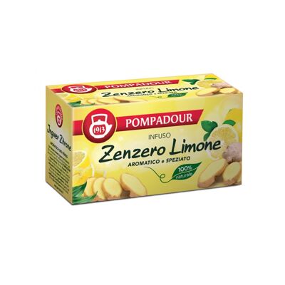 Pompadour 1913 | Infuso Aromatico Limone Zenzero | Tisana Speziata Naturale Senza Caffeina - 20 Bustine Di Tè (36 Gr)