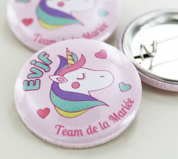 Badge pour EVJF (enterrement de vie de jeune fille) - Licorne 2