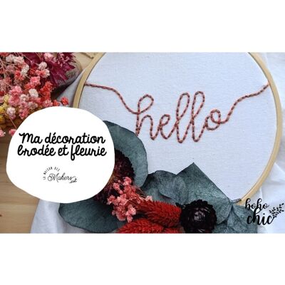 Embroidery & Dried Flowers Kit: Hello