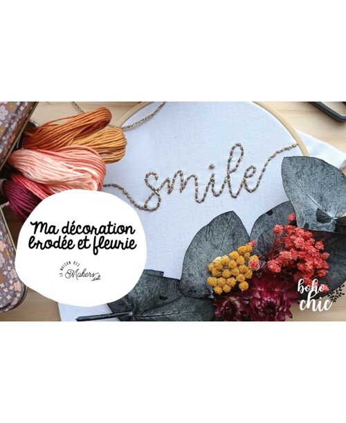 Kit Broderie & Fleurs séchées : Smile