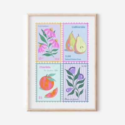 Vintage Stamps, Art Print