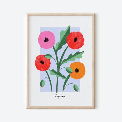 Poppies, Floral Art Print