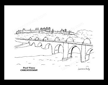 11-CARCASSONNE-PONT VIEUX-NOIR&BLANC 1