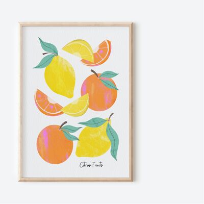 Citrus Fruits, Food Art Print
