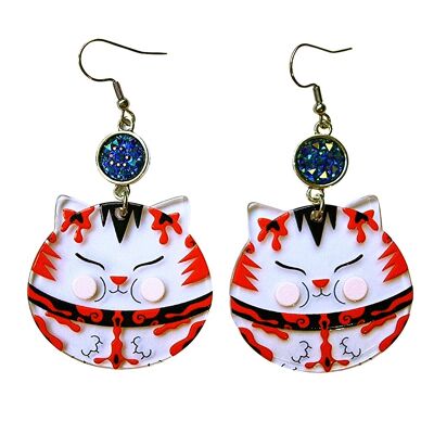 Fat Cat Acrylic Earrings