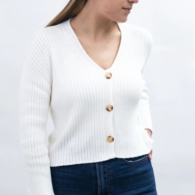 CARDIGAN WITH BUTTONS White