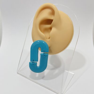 Boucles d'oreilles flux turquoise