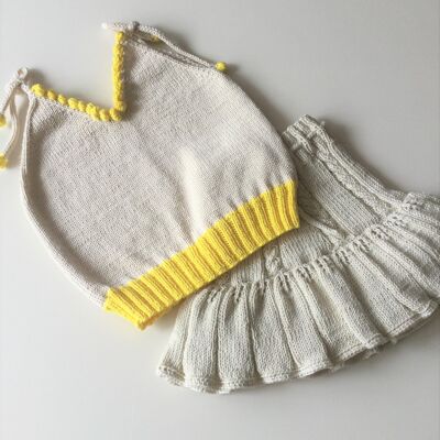 Haut d'été pour bébé tricoté à la main bio Omnis Pura