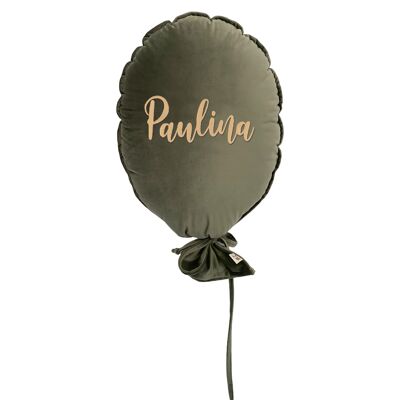 BALLOON PILLOW DELUX FOREST GREEN PERSONALIZED LIGHT GOLD
