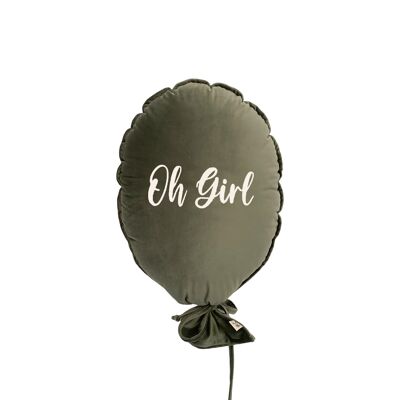 BALLOON PILLOW DELUX FOREST GREEN OH GIRL ECRU