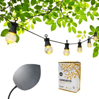 Ghirlanda luminosa Guinguette Vintage Edition 16 LED Solare Foglia fotovoltaica impermeabile XL