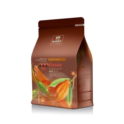 CACAO BARRY - MILCHDECKSCHOKOLADE - 36% KAKAO - HERITAGE ELYSEE LE OUR - 2,5KG - PISTOLEN