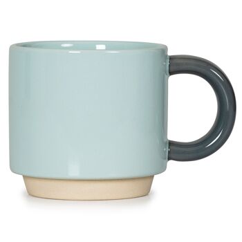 Tasse de quilles empilables - Menthe et gris foncé