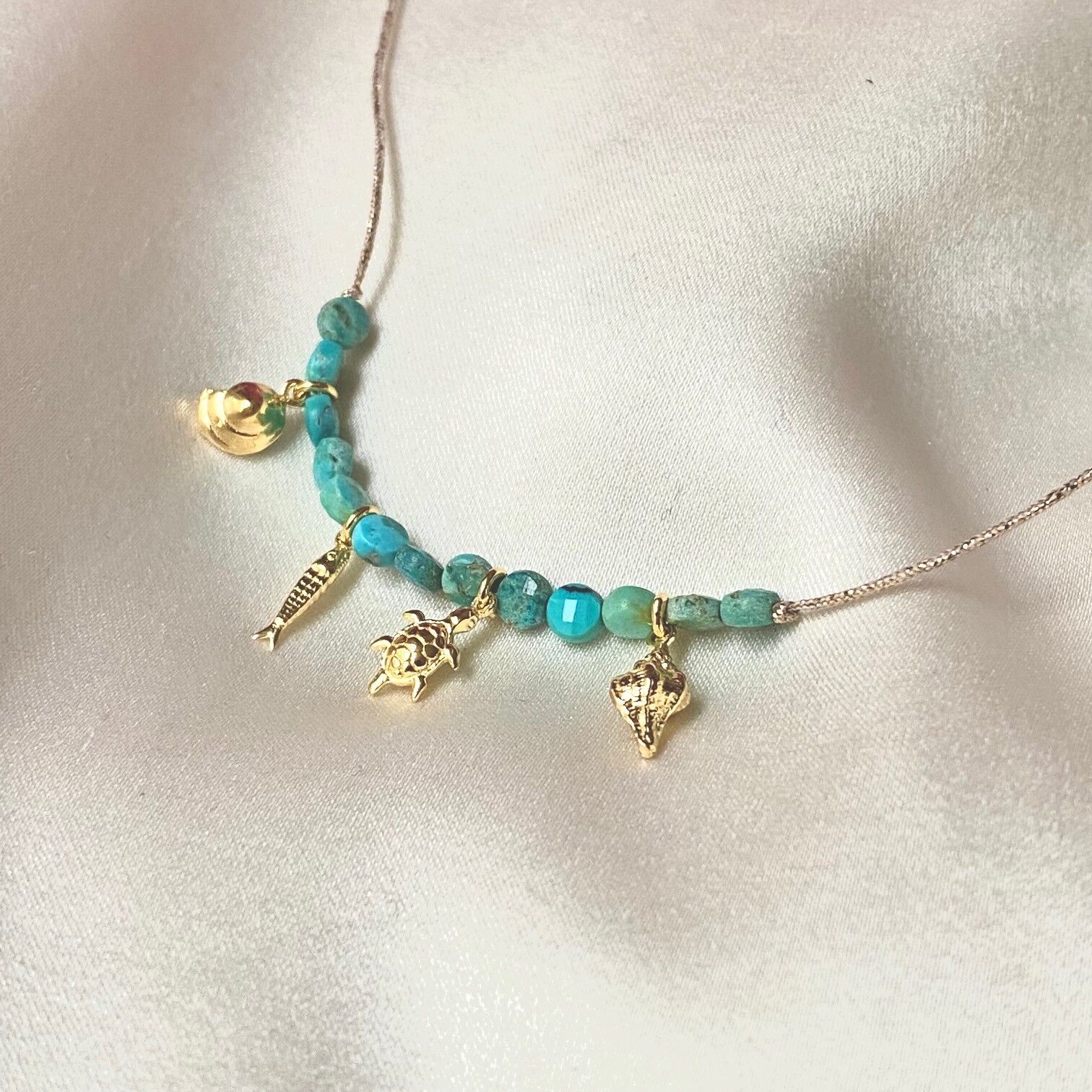 Collana e pendenti in turchese - Toro Seduto (CCA39)