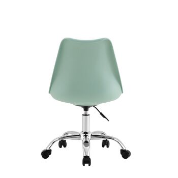 Chaise de bureau pivotante VERTE à roulettes et réglable par Thinia Home 4