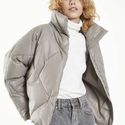 PUFFA-JACKE MIT DIAMANT-STEPPUNG-GRAU