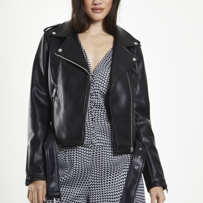 BIKER JACKET-BLACK PU