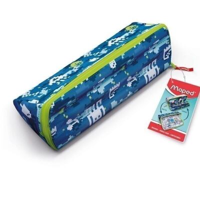 XXL Pattern Opening Pouch Blue