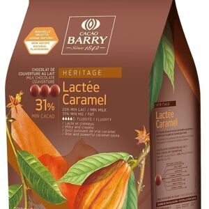 CACAO BARRY - CHOCOLAT DE COUVERTURE AU LAIT AU CARAMEL - LACTEE CARAMEL 31% CACAO -1 KG - PISTOLES