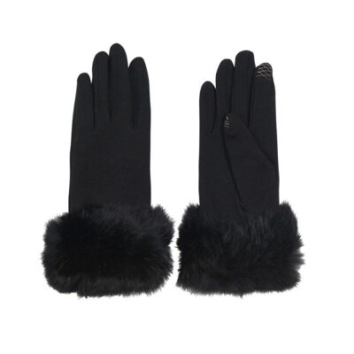 Gloves with faux fur headband