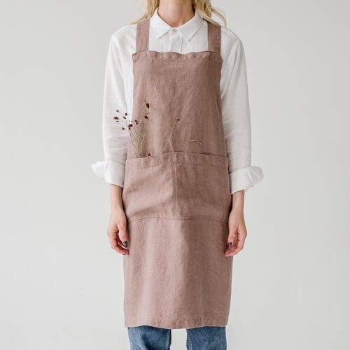 Ashes of Roses Linen Crossback Apron
