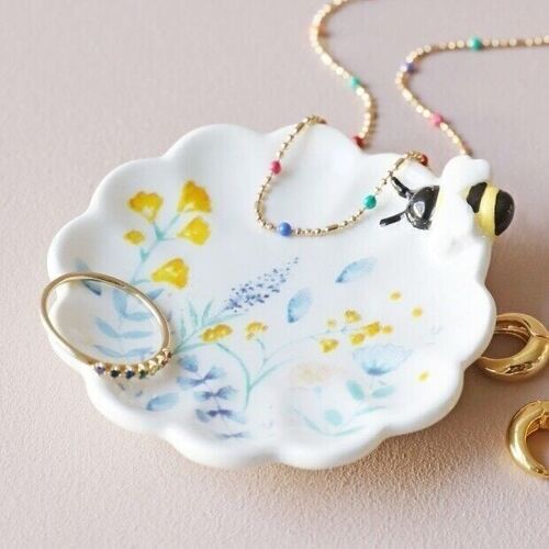 Floral Ceramic Trinket Dish