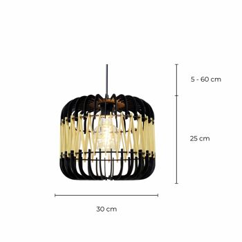 Suspension bicolore en lamelles de bois de peuplier Lawood 5