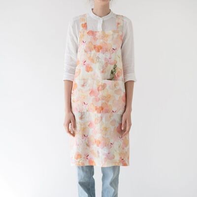 Floral Linen Crossback Apron