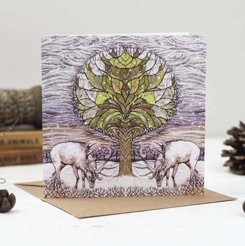 Two Stags Under Tree