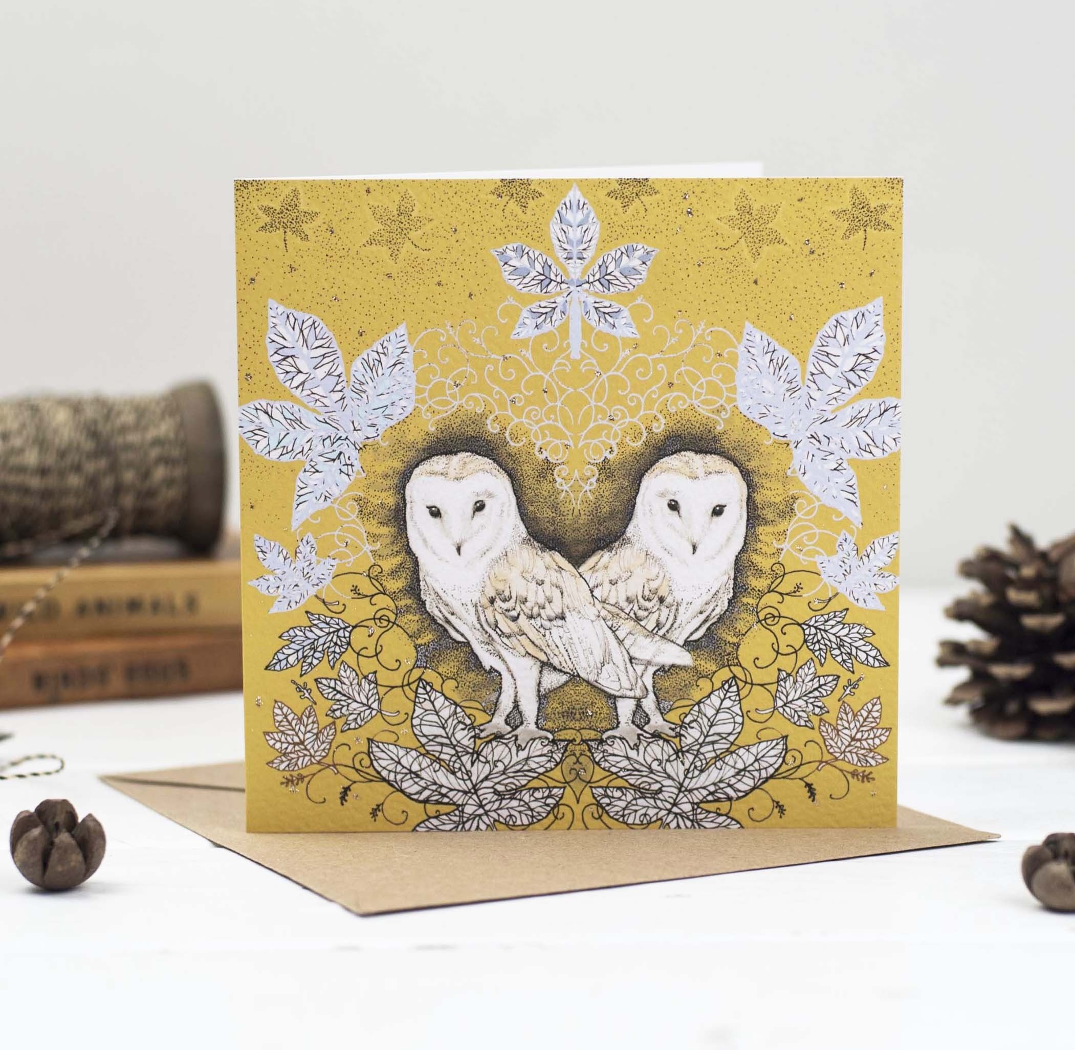 Barbagianni e foglie