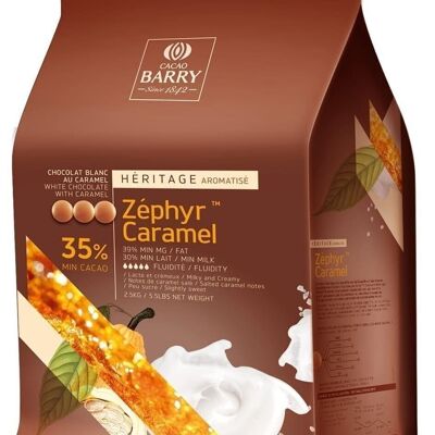 COCOA BARRY - WHITE CHOCOLATE - 35% COCOA - HERITAGE ZEPHIR ™ CARAMEL - 2.5KG - PISTOLS