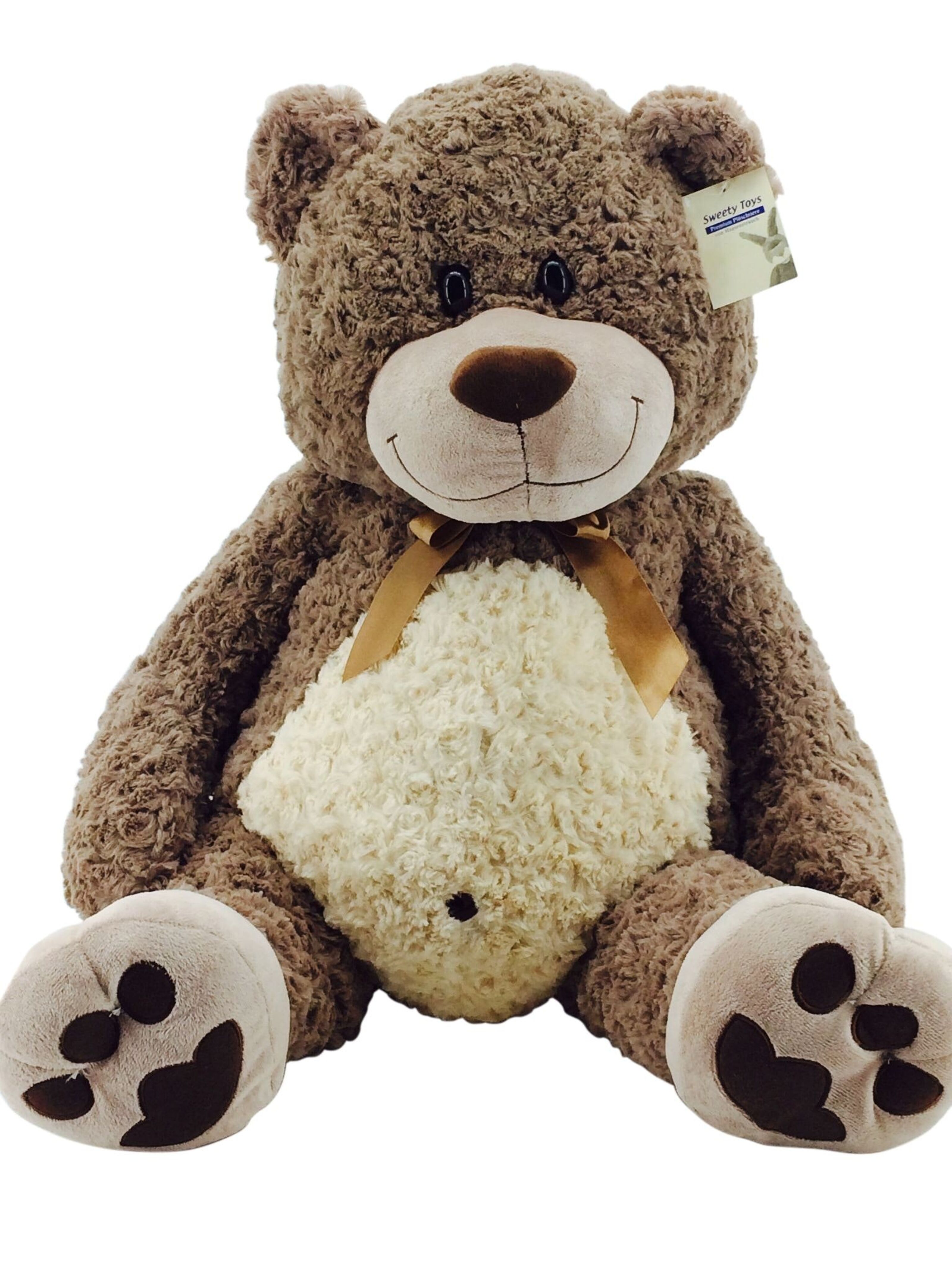 Sweety Toys Ours en peluche géant XXL 90 cm Choco ours en peluche maman  avec bébé 28 cm ours en peluche tout doux