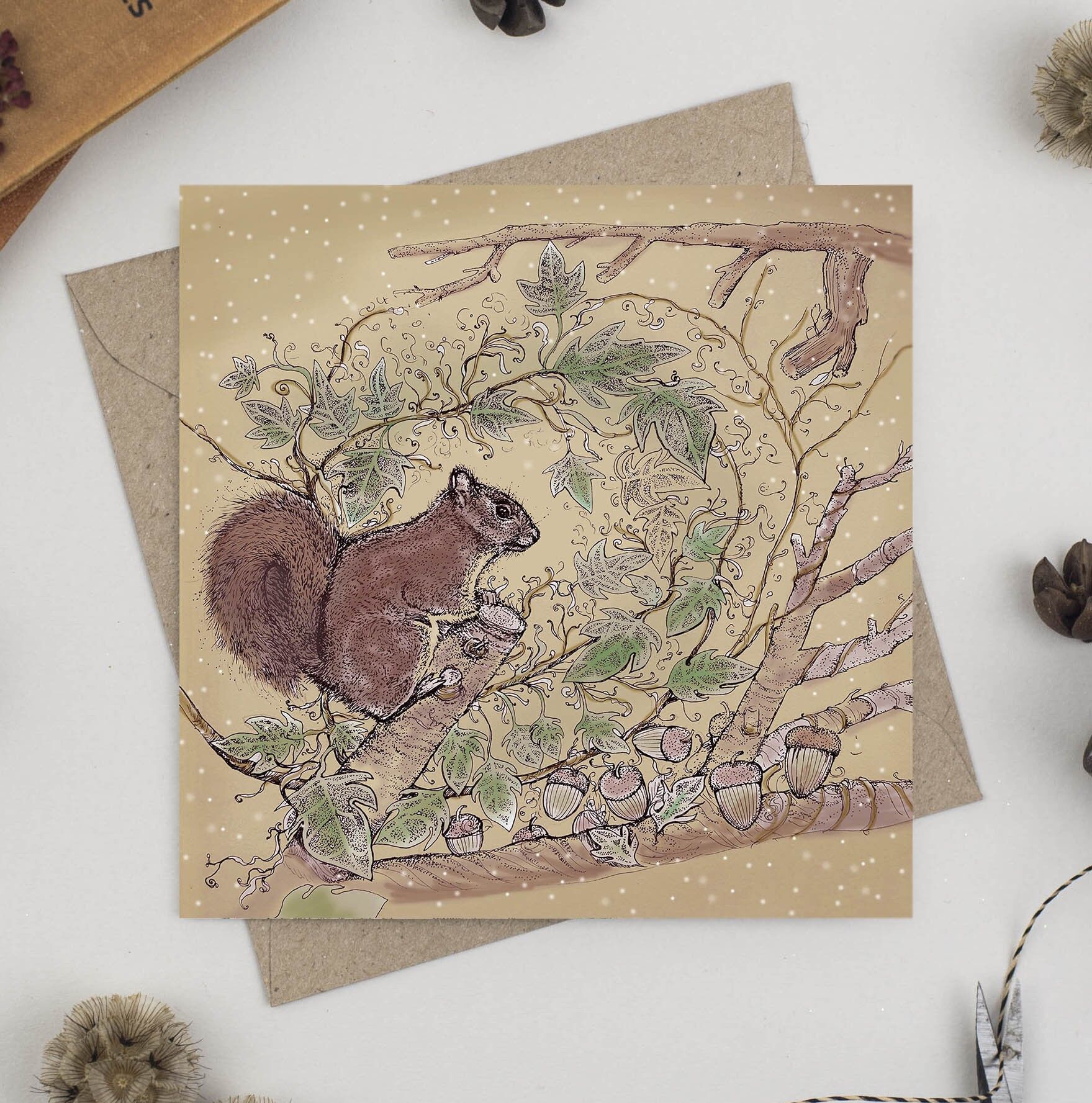 Biglietto di auguri seppellire ghiande