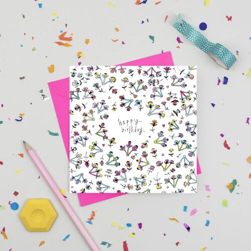 Ditsy Floral Birthday Card