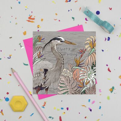 Heron Birthday Card