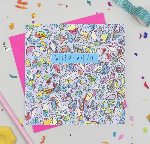 Rainbow Splash Birthday Card